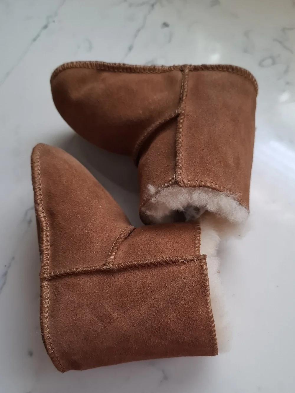 UGG Brown Shearling-Lined Baby Booties